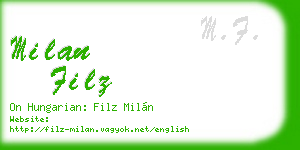 milan filz business card